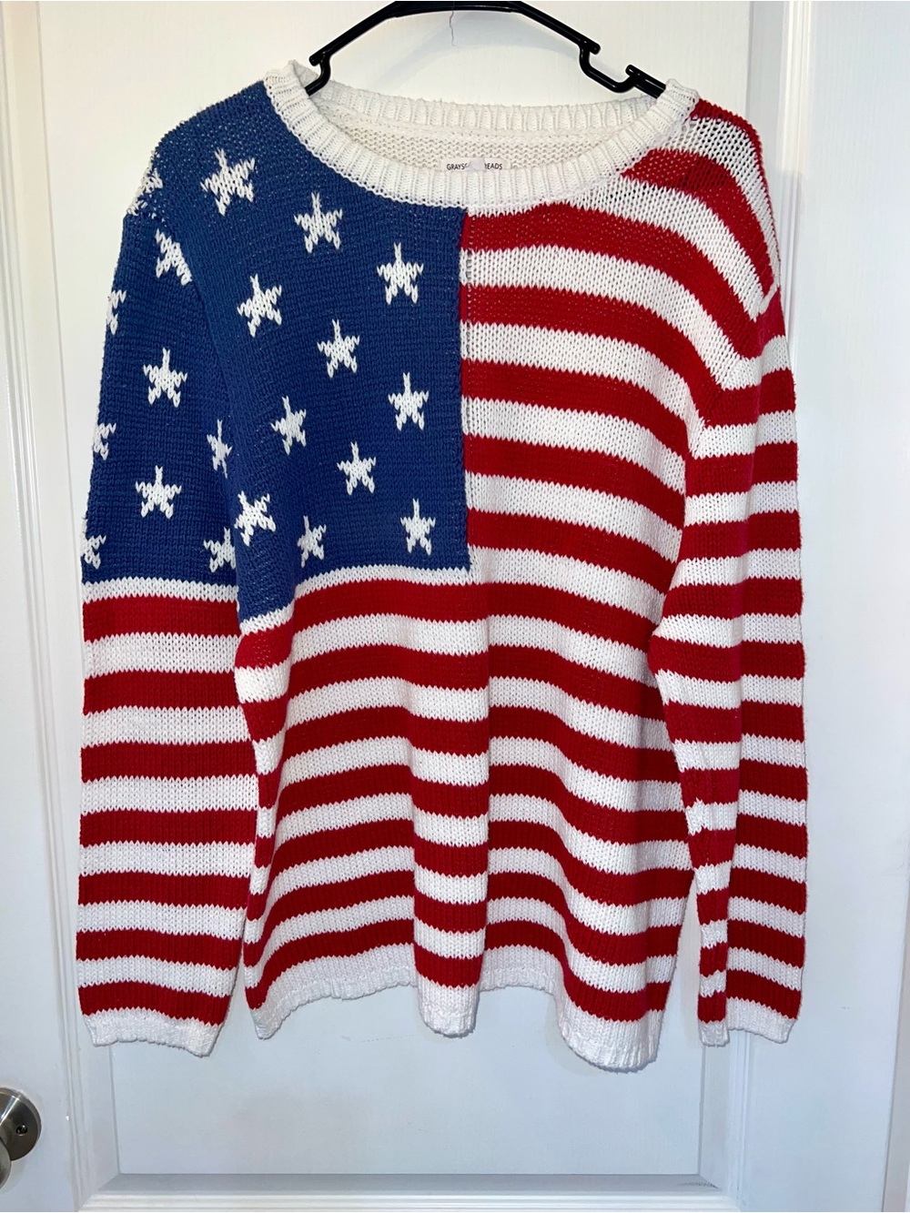 American Flag Knit Sweater - Red, White & Blue